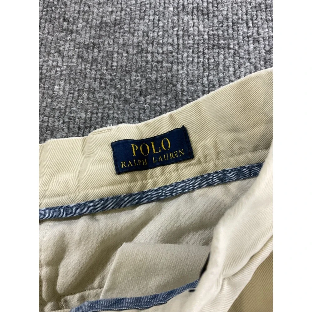 Polo Ralph Lauren Shorts Mens Size 40 Khaki Classic Fit Chino Casual Cotton Flat